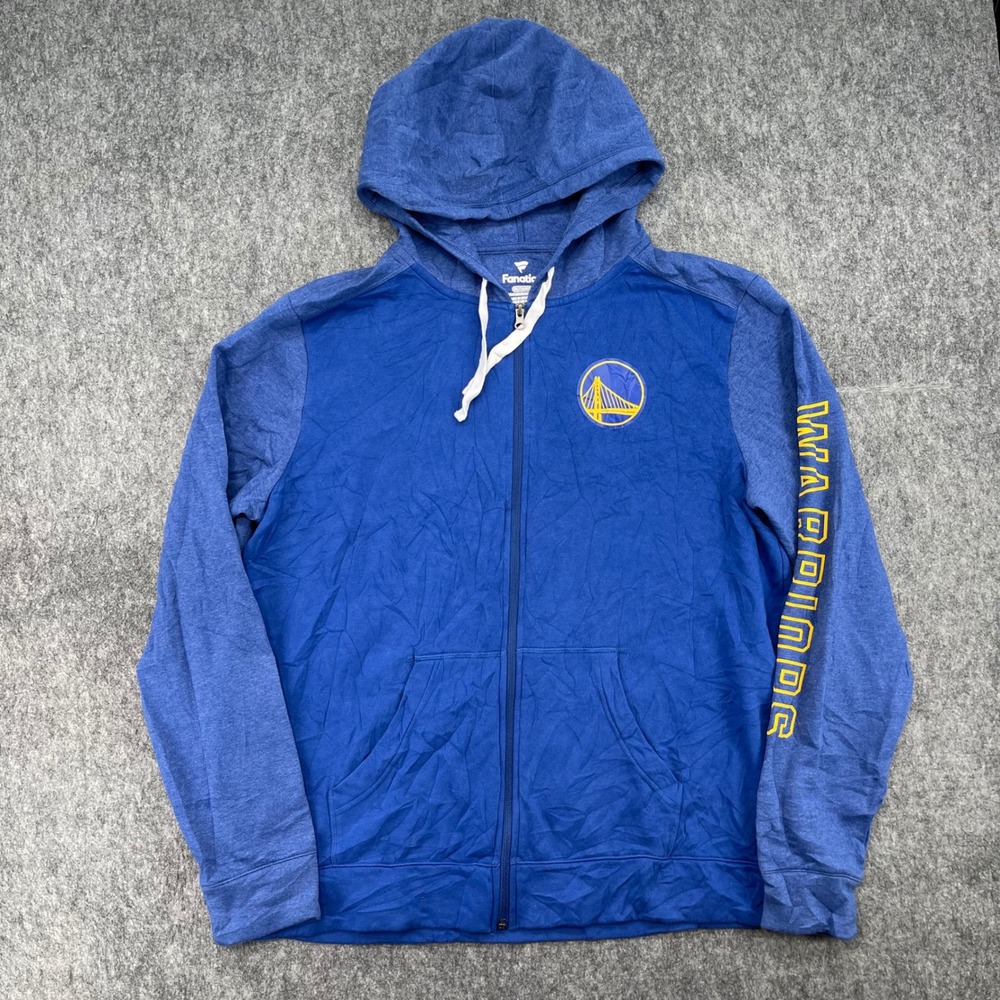 Golden State Warriors Hoodie Mens XL Blue NBA Sweatshirt Full Zip Fanatics